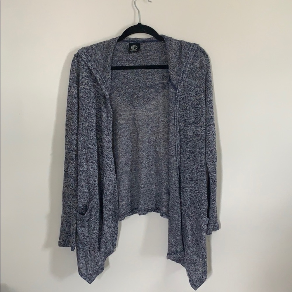 Bobeau Light Knit Cardigan w/ Pockets & Hood